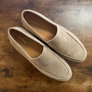 Express Men’s Light Tan Suede Slip-On Loafers